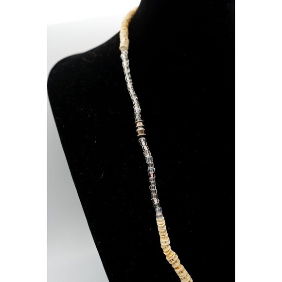 Natural shell pink beaded necklace shell pendant 20" beachy nautical - Picture 3 of 4